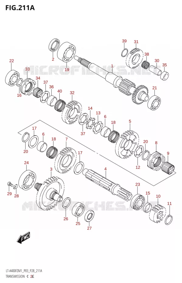 TRANSMISSION (2) Suzuki QUAD 400 KINGQUAD 2021  LT-A400FZ M1 (P28)