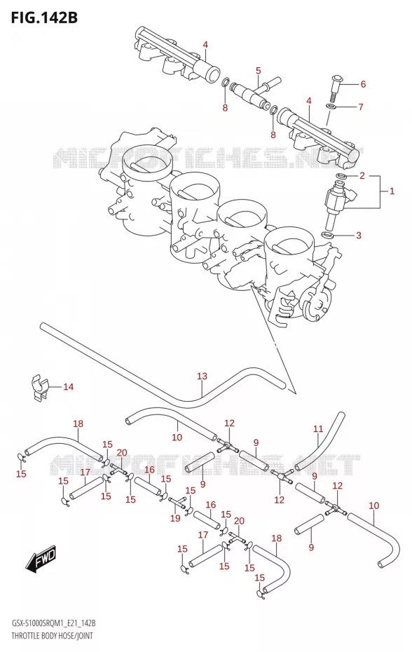 GASKLEPHUIS SLANG / JOINT Suzuki MOTO 1000 KATANA 2021  GSX-S1000SRQ M1 (E21)