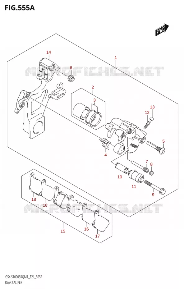 REAR CALIPER Suzuki MOTO 1000 KATANA 2021  GSX-S1000SRQ M1 (E21)