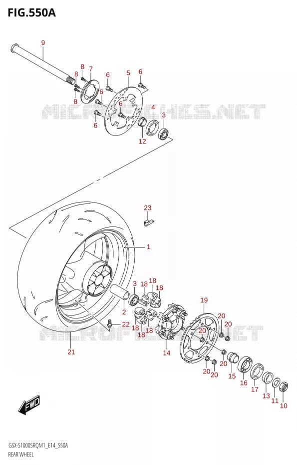 ACHTERWIEL Suzuki MOTO 1000 KATANA 2021  GSX-S1000SRQ M1 (E14)