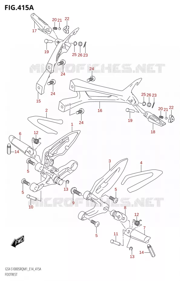 FOOTREST Suzuki MOTO 1000 KATANA 2021  GSX-S1000SRQ M1 (E14)