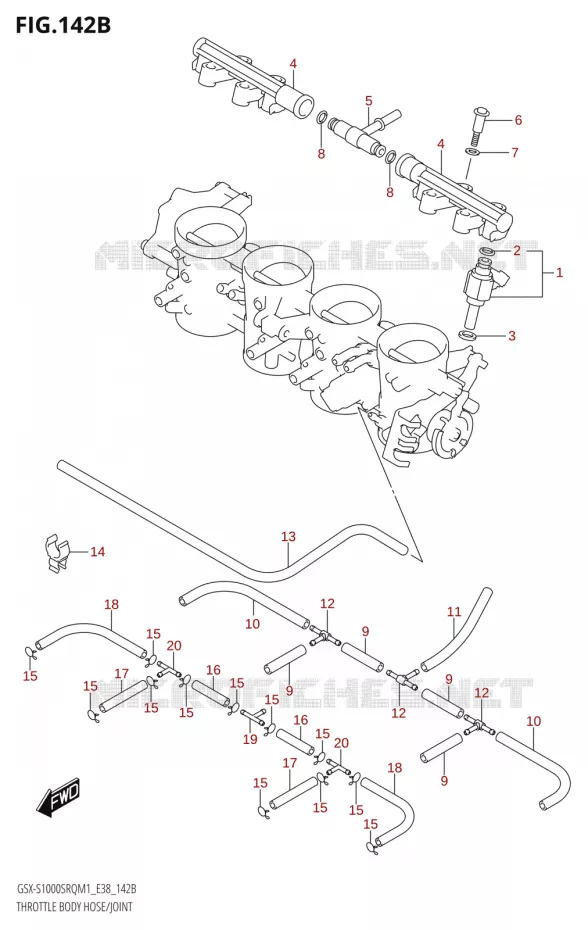 GASKLEPHUIS SLANG / JOINT Suzuki MOTO 1000 KATANA 2021  GSX-S1000SRQ M1 (E38)