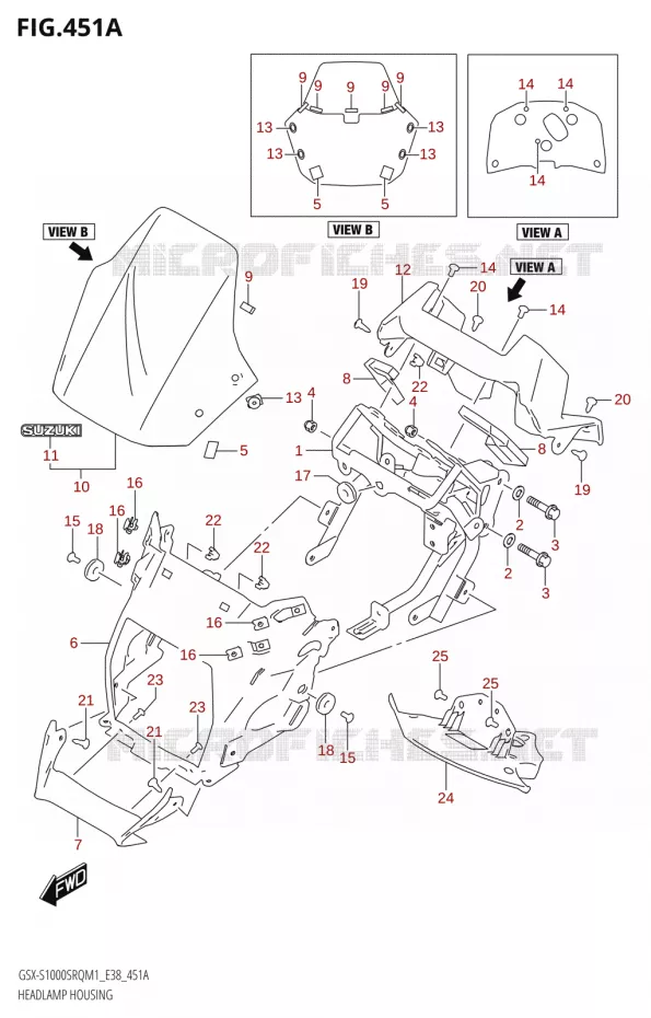 KOPLAMPBEHUIZING Suzuki MOTO 1000 KATANA 2021  GSX-S1000SRQ M1 (E38)