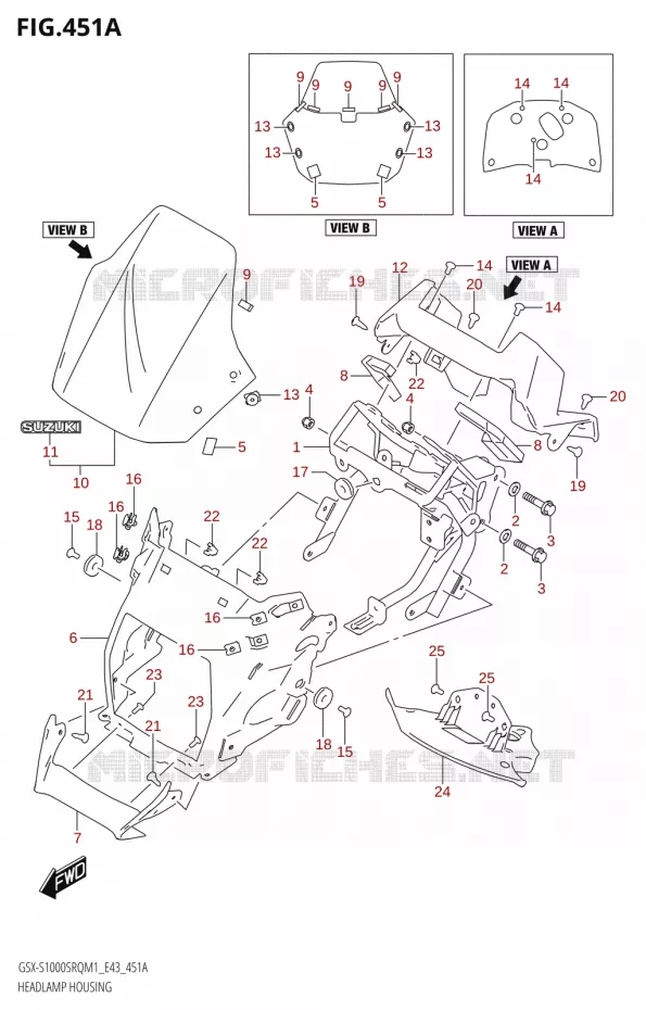 KOPLAMPBEHUIZING Suzuki MOTO 1000 KATANA 2021  GSX-S1000SRQ M1 (E43)