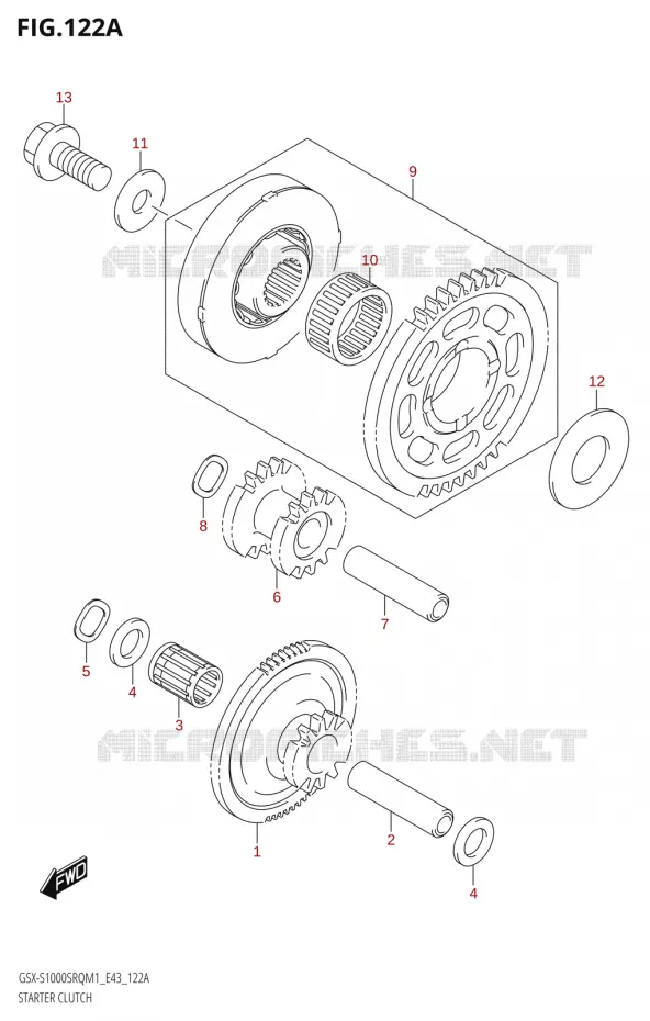 STARTMOTOR KOPPELINGS Suzuki MOTO 1000 KATANA 2021  GSX-S1000SRQ M1 (E43)
