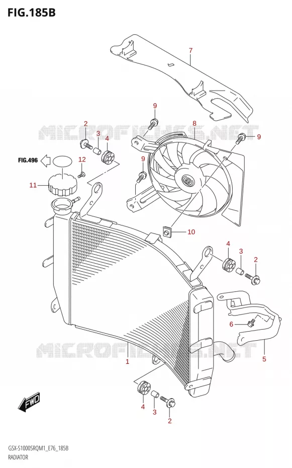 RADIATOR Suzuki MOTO 1000 KATANA 2021  GSX-S1000SRQ M1 (E76 ECE2 E17,22,39)