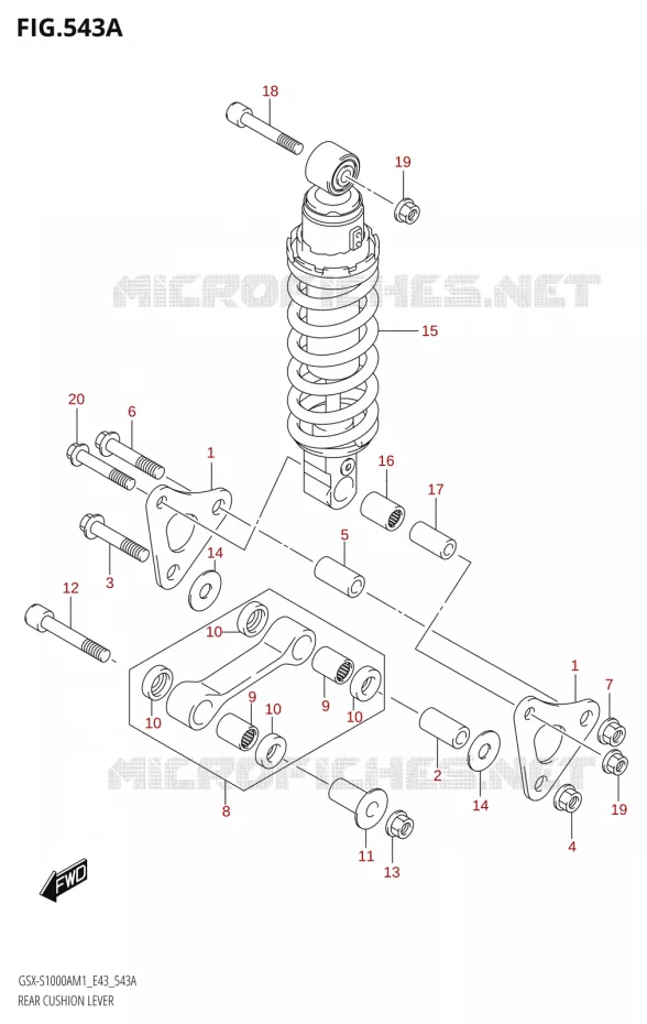 SCHOKBREKER AANEENSCHAKELING Suzuki MOTO 1000 GSX-S 2021  GSX-S1000A M1 /​ GSX-S1000AZ M1 (E43)