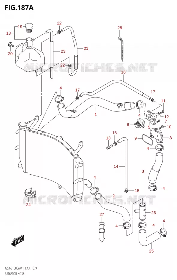 RADIATOR SLANG - EXPANSIEVAT Suzuki MOTO 1000 GSX-S 2021  GSX-S1000A M1 /​ GSX-S1000AZ M1 (E43)