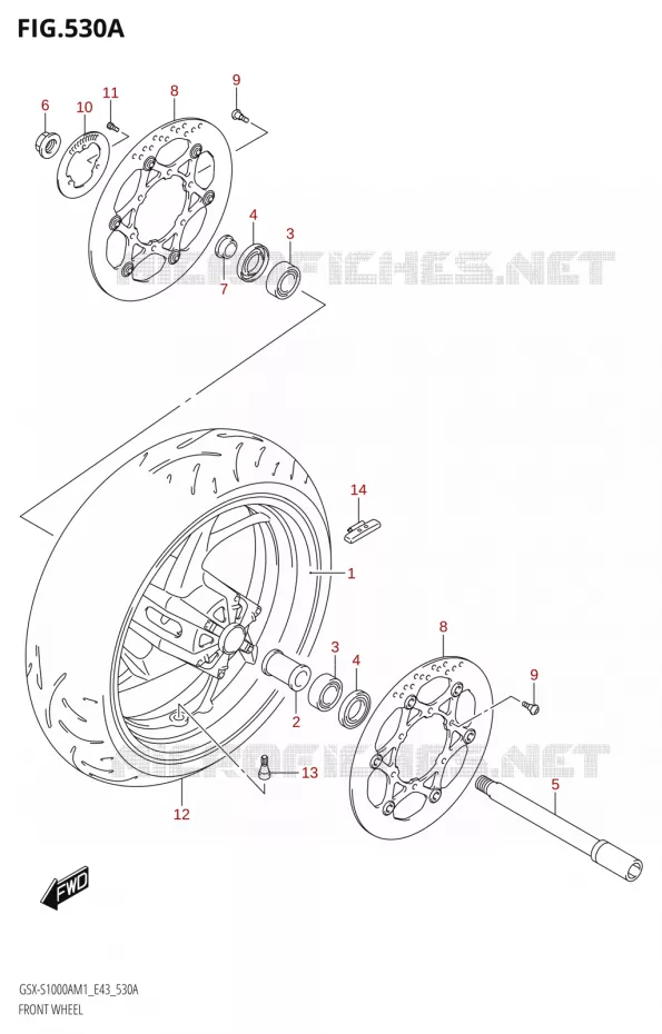 VOORWIEL Suzuki MOTO 1000 GSX-S 2021  GSX-S1000A M1 /​ GSX-S1000AZ M1 (E43)