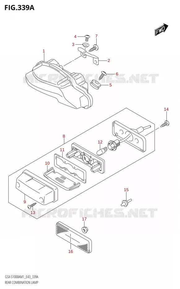 ACHTERLICHT Suzuki MOTO 1000 GSX-S 2021  GSX-S1000A M1 /​ GSX-S1000AZ M1 (E43)