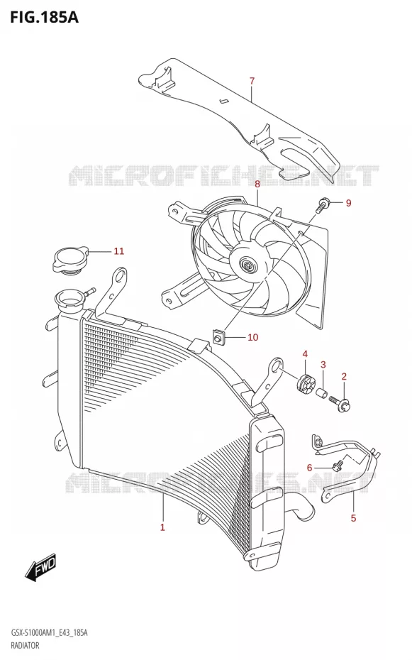 RADIATOR Suzuki MOTO 1000 GSX-S 2021  GSX-S1000A M1 /​ GSX-S1000AZ M1 (E43)