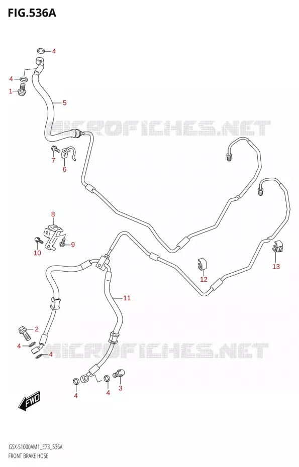 FRONT REMSLANG Suzuki MOTO 1000 GSX-S 2021  GSX-S1000A M1 /​ GSX-S1000AZ M1 (E73)