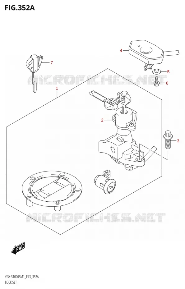 LOCK SET Suzuki MOTO 1000 GSX-S 2021  GSX-S1000A M1 /​ GSX-S1000AZ M1 (E73)