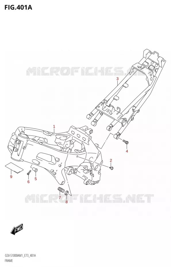FRAME Suzuki MOTO 1000 GSX-S 2021  GSX-S1000A M1 /​ GSX-S1000AZ M1 (E73)