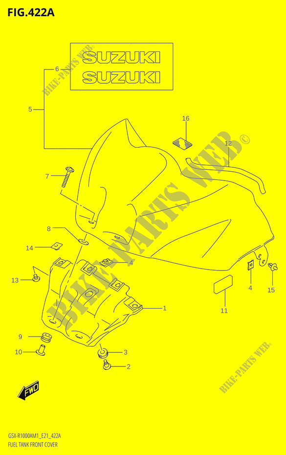 FUEL TANK VOORKLEPER (GSX R1000A) voor Suzuki GSX-R 1000 2021