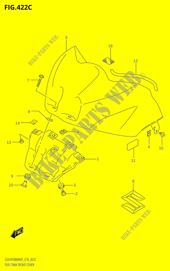 FUEL TANK VOORKLEPER (GSX R1000ZA,GSX R1000RZA) voor Suzuki GSX-R 1000 2021