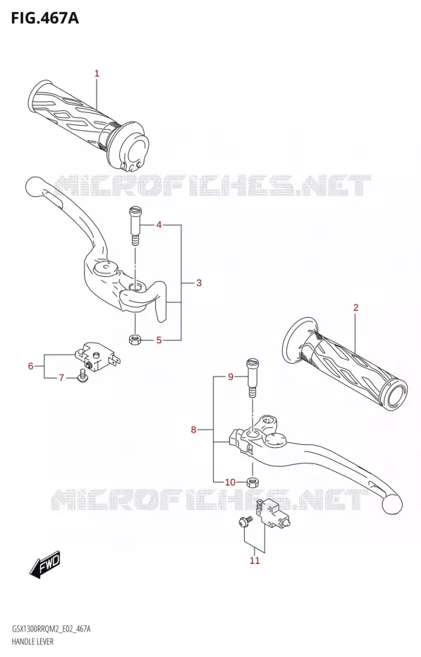 HEFBOMEN - HANDGRIPS Suzuki MOTO 1300 HAYABUSA 2022  GSX1300RRQ / RRQZ M2 (E02)