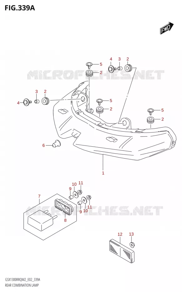 ACHTERLICHT Suzuki MOTO 1300 HAYABUSA 2022  GSX1300RRQZ  M2 (E19)