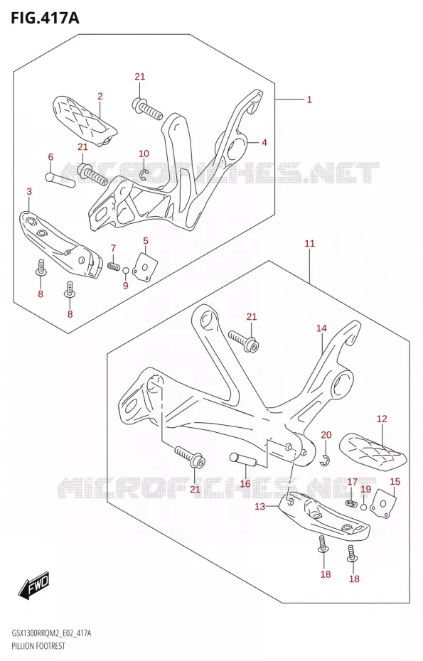 FOOTREST Suzuki MOTO 1300 HAYABUSA 2022  GSX1300RRQZ  M2 (E19)