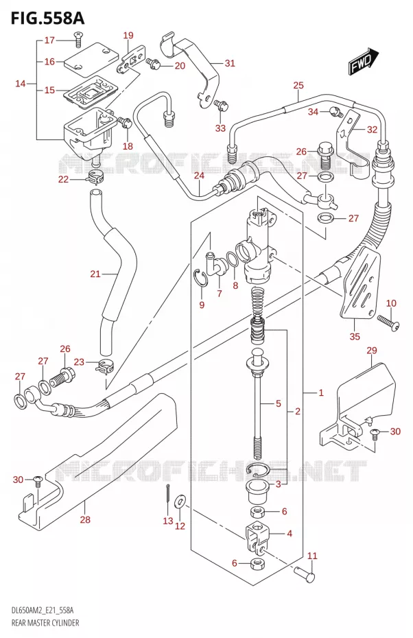 ACHTER HOOFDREMCILINDER Suzuki MOTO 650 V-STROM 2022  DL650A M2 (E21)