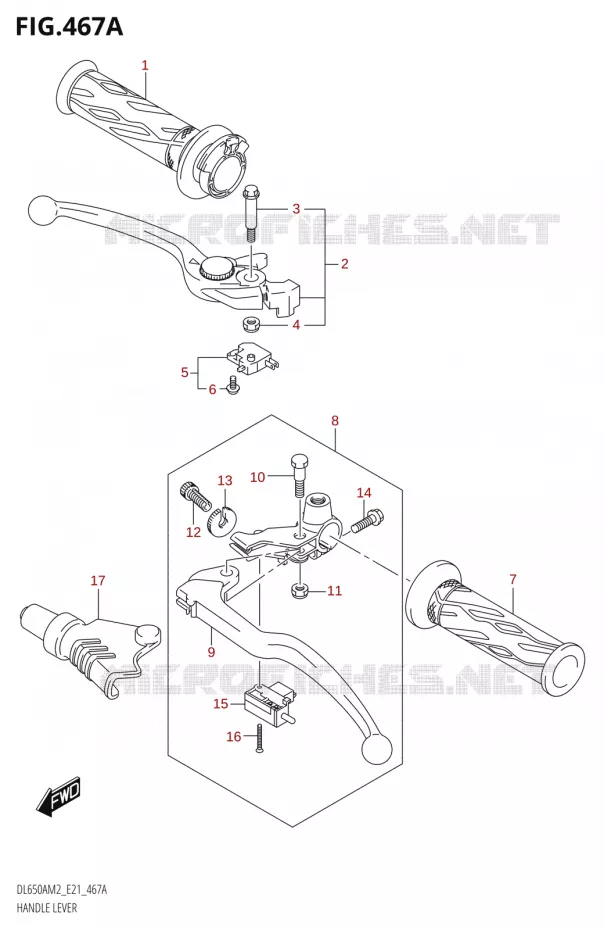 HANDGRIPS - LEVERSDL650AM2 E21) Suzuki MOTO 650 V-STROM 2022  DL650A M2 (E21)