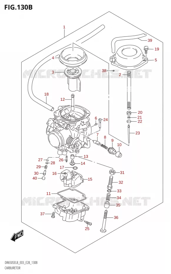 CARBURATOR (DR650SE:L8:E28) Suzuki MOTO 650 DR 2018  DR650SE L8 (E03)