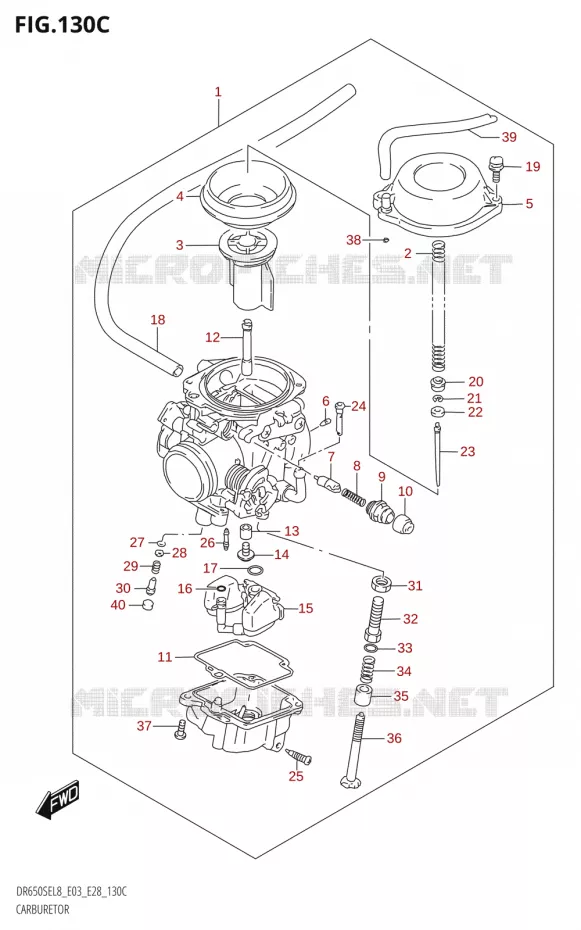 CARBURATOR (DR650SE:L8:E33) Suzuki MOTO 650 DR 2018  DR650SE L8 (E03)