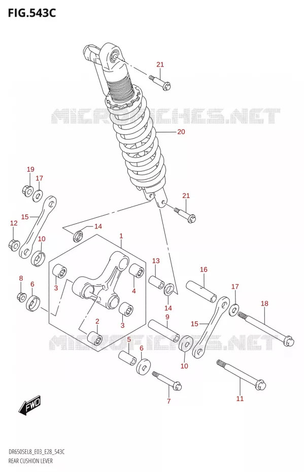 SCHOKBREKER AANEENSCHAKELING8:E33) Suzuki MOTO 650 DR 2018  DR650SE L8 (E03)