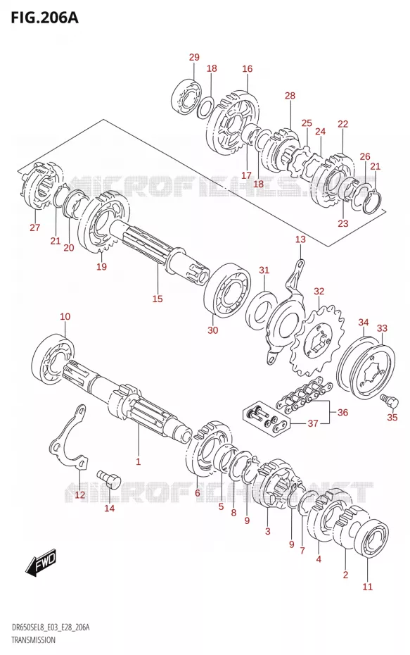 TRANSMISSION Suzuki MOTO 650 DR 2018  DR650SE L8 (E03)