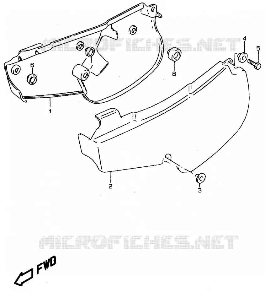 ACHTER KUIP Suzuki MOTO 80 RM 1998  RM80XW(T/V/W)