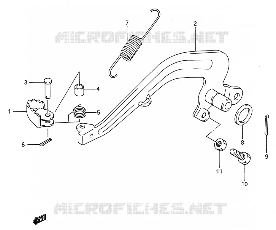 ACHTERREM (MODELE L/M/N/P/R/S) Suzuki MOTO 80 RM 1992  RM80N(E28)