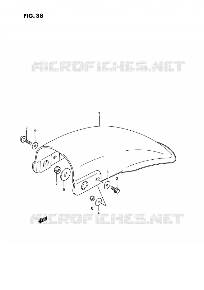ACHTERSPATBORD (MODELE G/H/J/K/L/M) Suzuki MOTO 80 RM 1985  RM80F(E3)