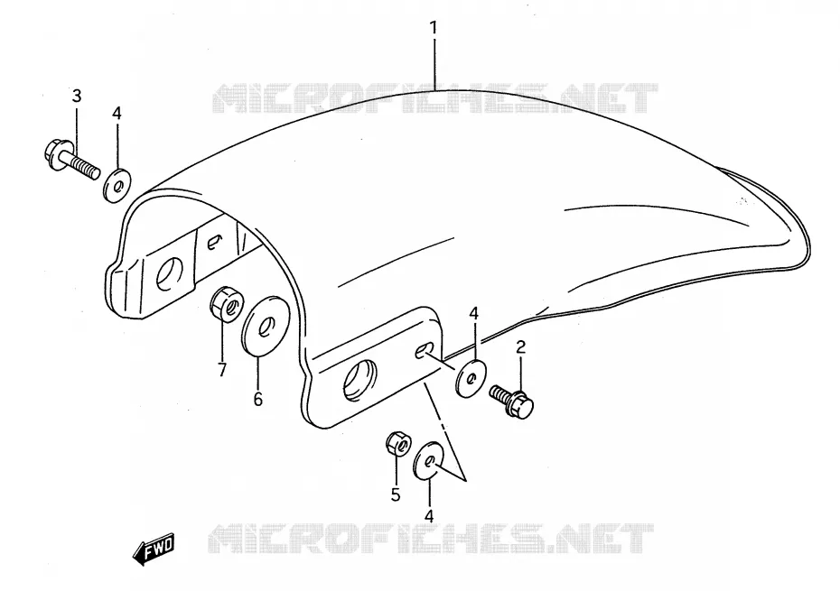 ACHTERSPATBORD (MODELE G/H/J/K/L/M) Suzuki MOTO 80 RM 1986  RM80G(E28)