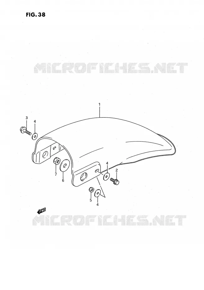 ACHTERSPATBORD (MODELE G/H/J/K/L/M) Suzuki MOTO 80 RM 1993  RM80XP(E2)