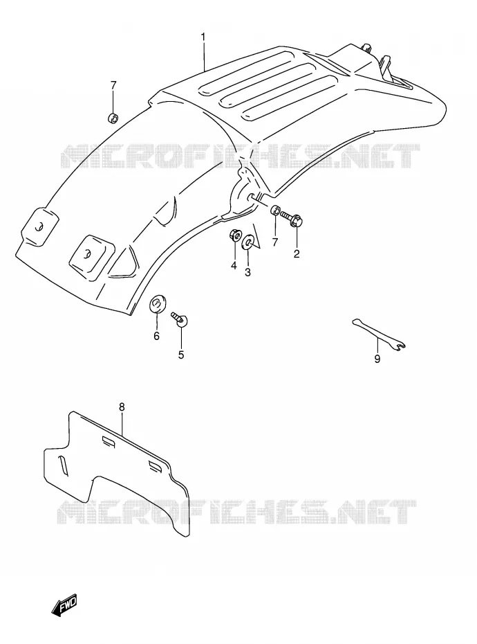 ACHTERSPATBORD Suzuki MOTO 250 RMX 1998  RMX250W(E28)