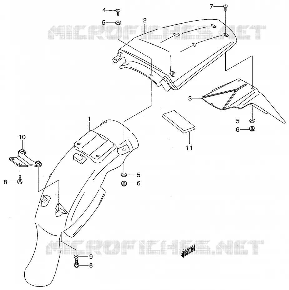 ACHTERSPATBORD Suzuki MOTO 50 RMX 2000  RMX50Y