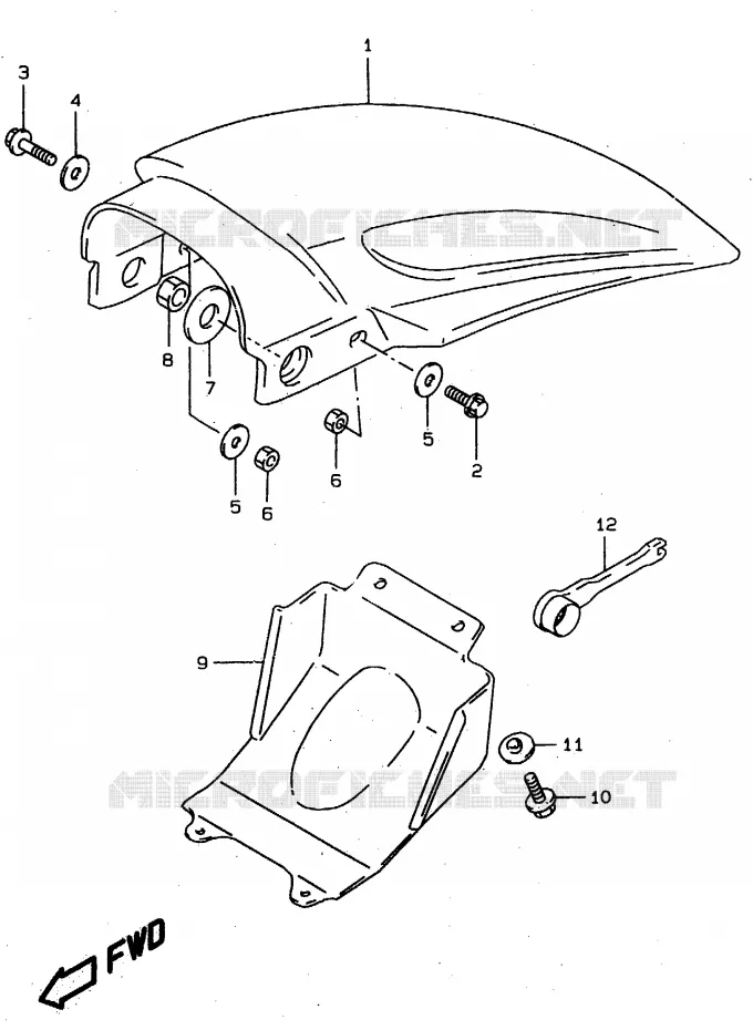 ACHTERSPATBORD Suzuki MOTO 80 RM 1997  RM80XV(T/V/W)