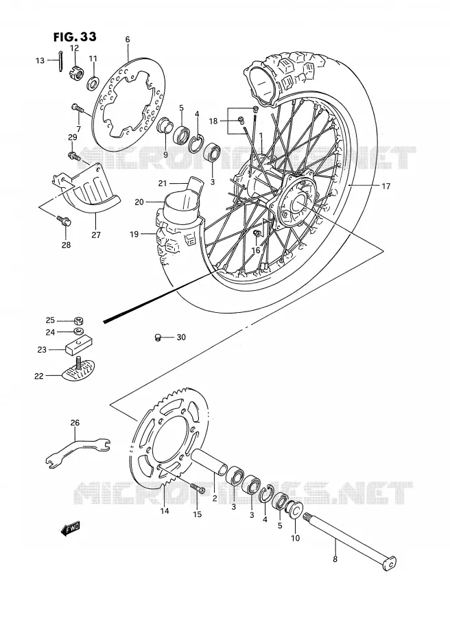 ACHTERWIEL Suzuki MOTO 250 RM 1994  RM250R(E2)