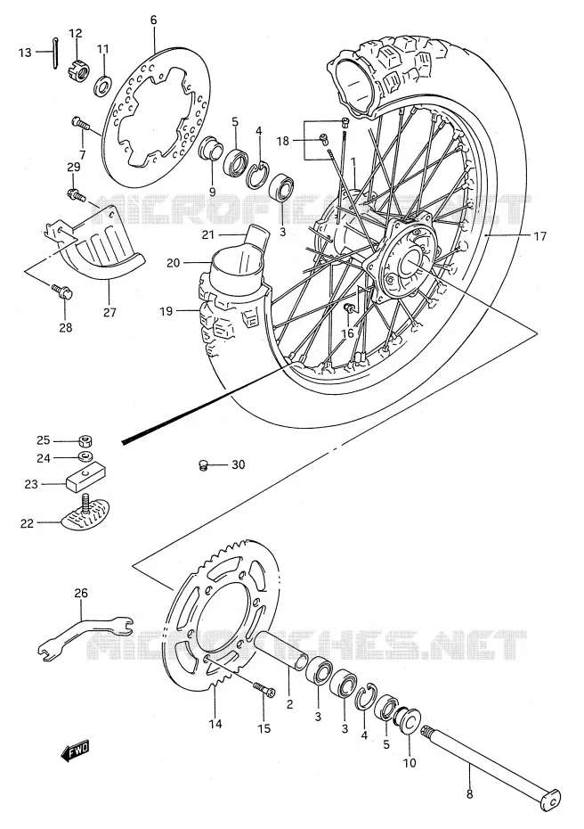 ACHTERWIEL Suzuki MOTO 250 RM 1995  RM250S(E28)