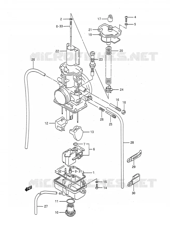 CARBURATOR (MODELE N/P) Suzuki MOTO 125 RM 1993  RM125P(E28)