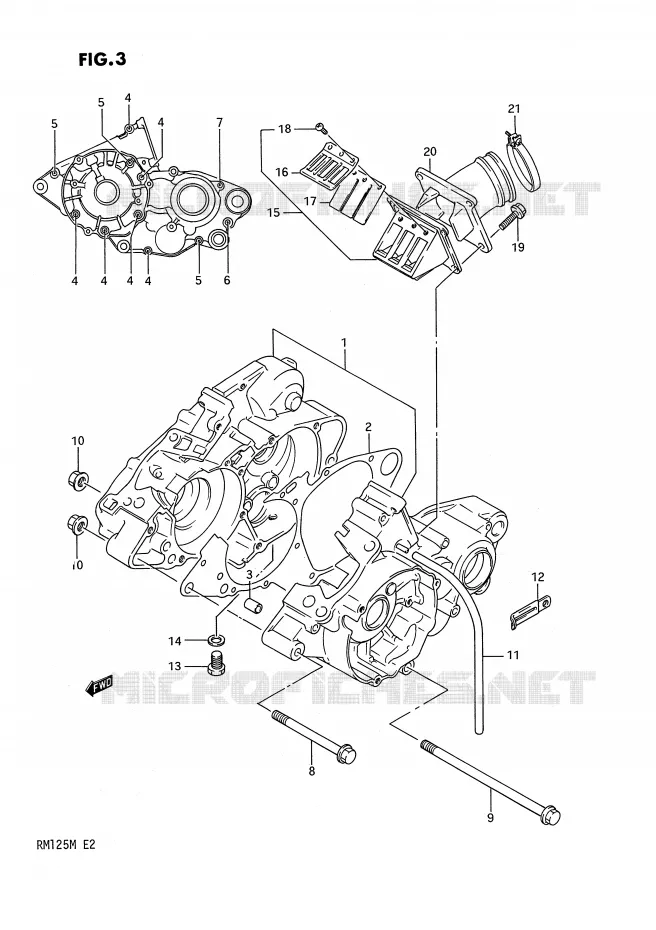 CASING (MODELE K) Suzuki MOTO 125 RM 1991  RM125M(E2)