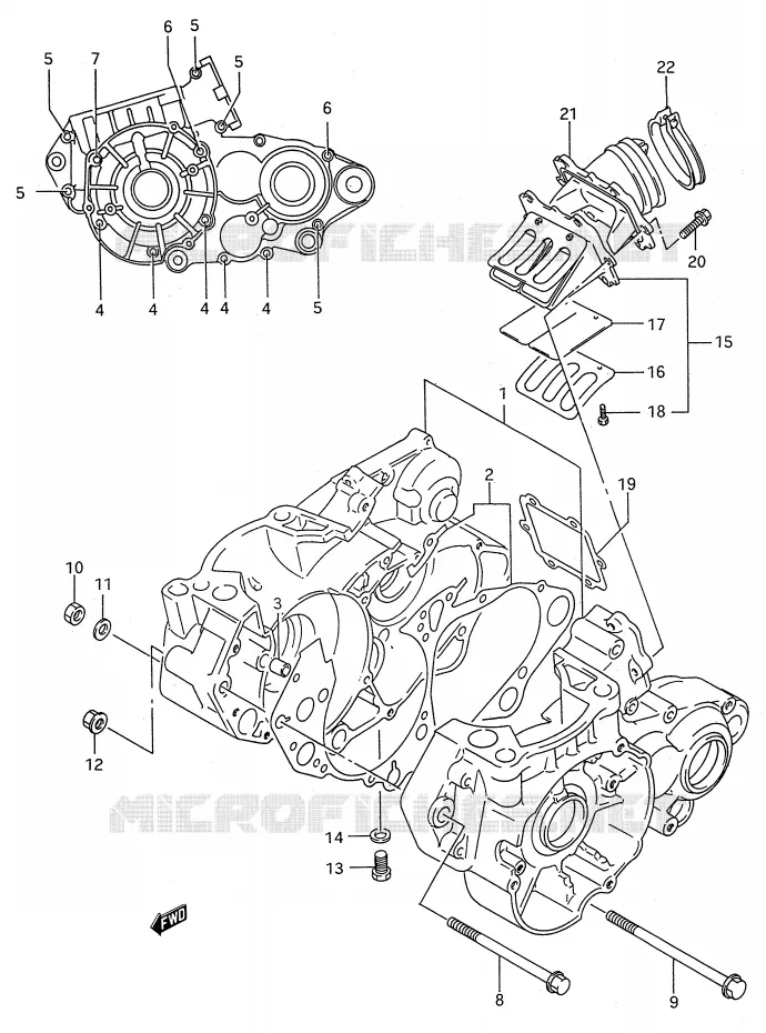 CASING (MODELE P) Suzuki MOTO 250 RM 1993  RM250P(E28)