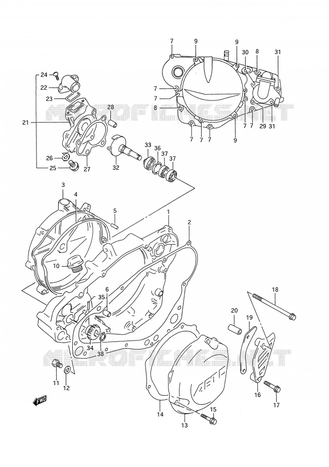 CASING (MODELE P) Suzuki MOTO 250 RM 1995  RM250S(E28)