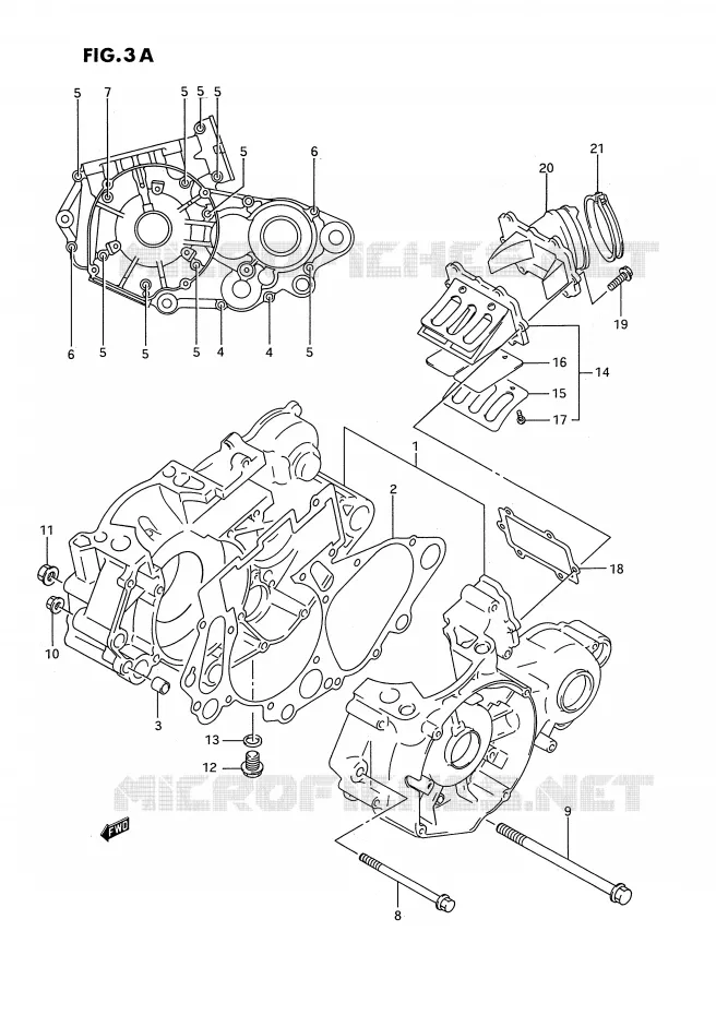 CASING (MODELE R/S) Suzuki MOTO 250 RM 1994  RM250R(E2)