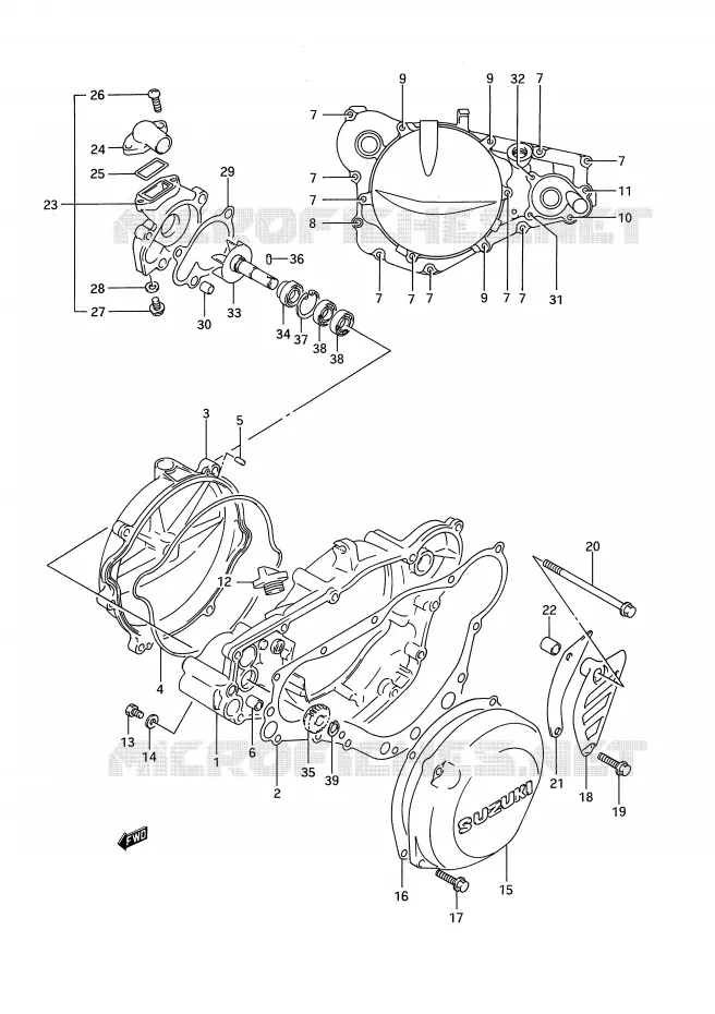 CASING (MODELE R/S) Suzuki MOTO 250 RM 1995  RM250S(E28)