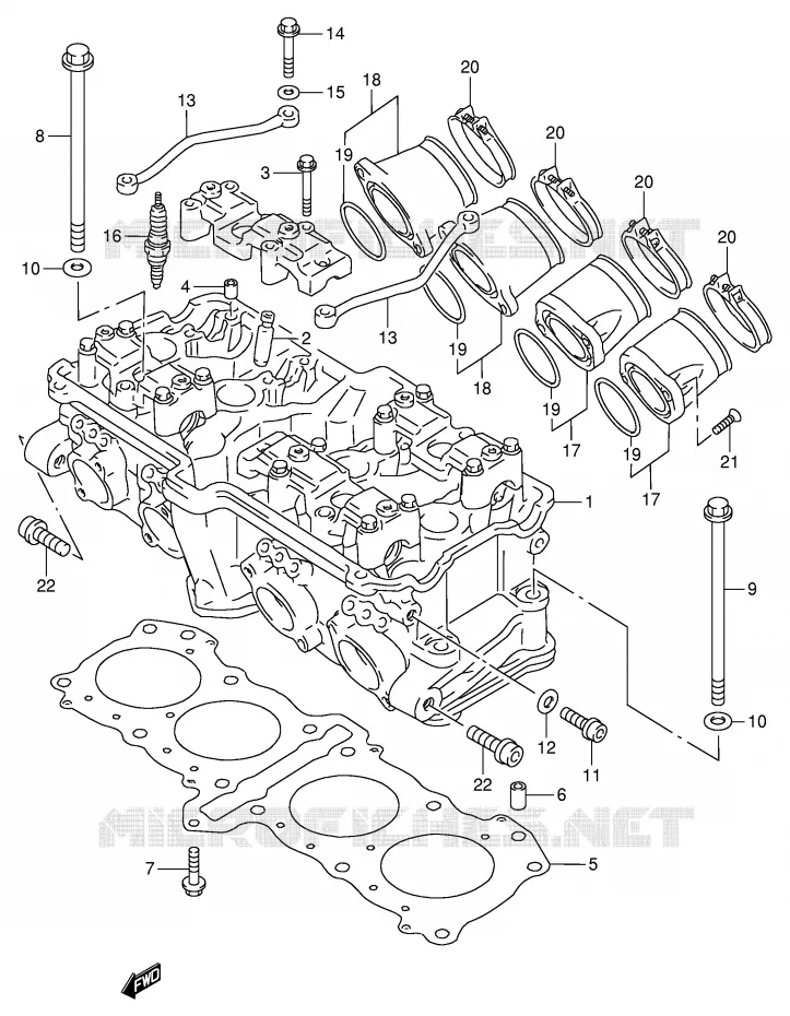 CILINDERKOP (MODELE R/S) Suzuki MOTO 900 RF 1995  RF900RS(E2)