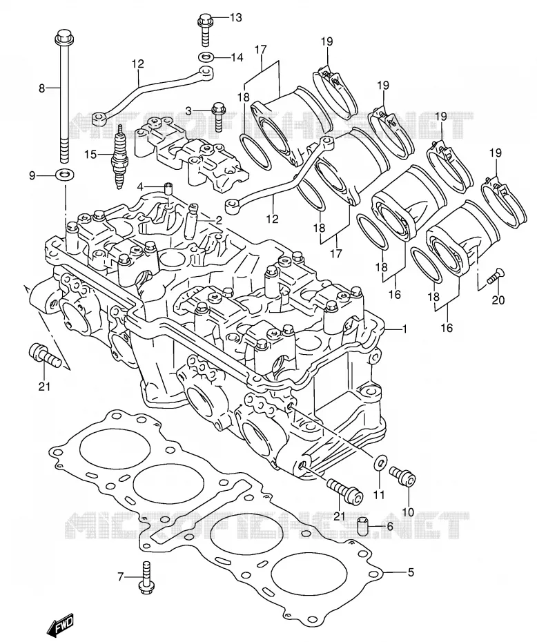 CILINDERKOP Suzuki MOTO 600 RF 1997  RF600RUV(E2)
