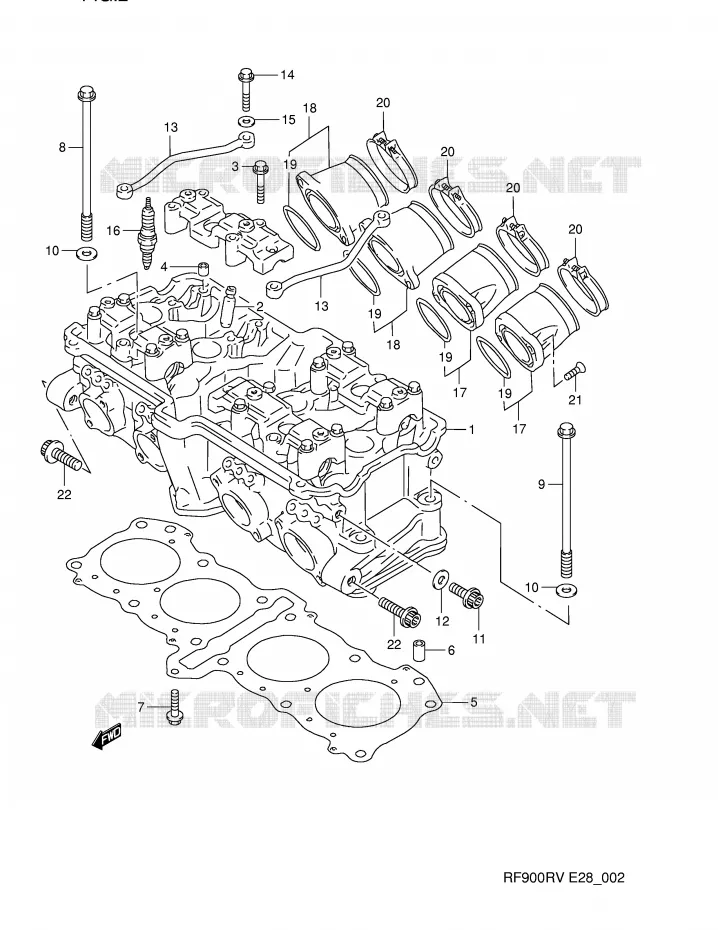 CILINDERKOP Suzuki MOTO 900 RF 1994  RF900RR(E28)