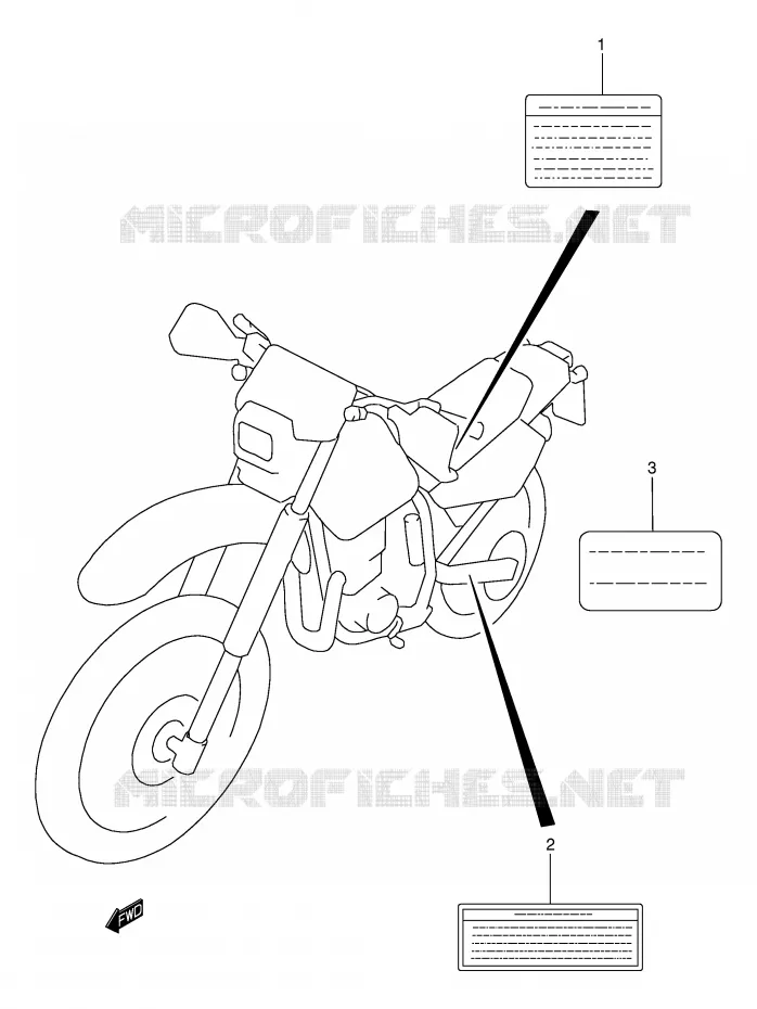 ETIKET Suzuki MOTO 250 DR-Z 2003  DR-Z250K3(E3/E28)