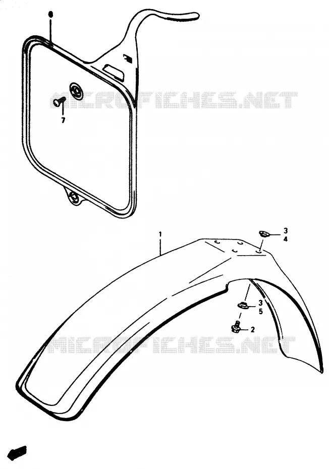 FRONT FENDER Suzuki MOTO 80 RM 1996  RM80T(T/V)